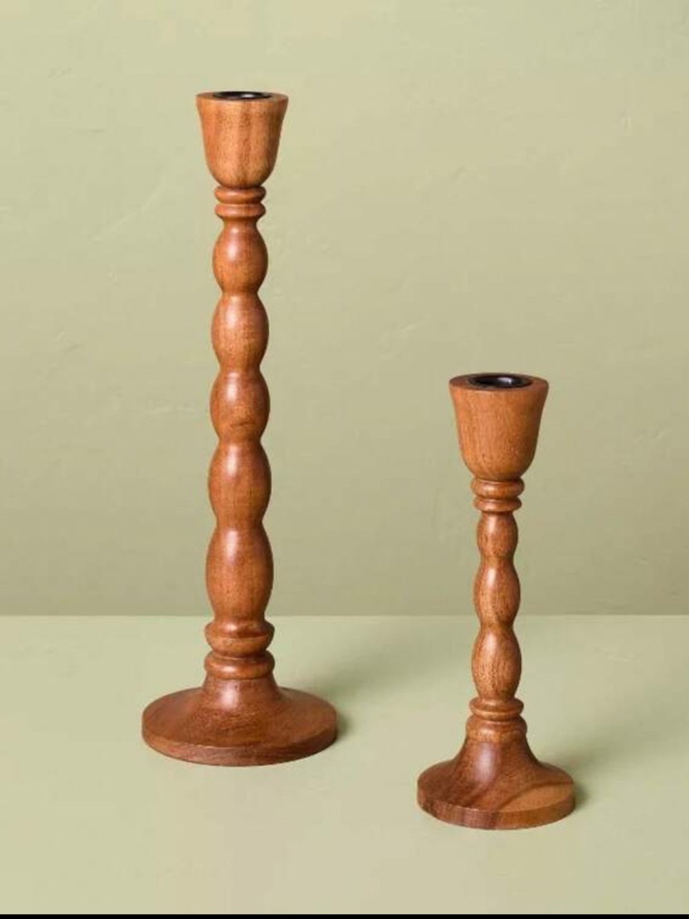 Hearth & Hand with Magnolia •2 Piece• Wood Candlestick Set